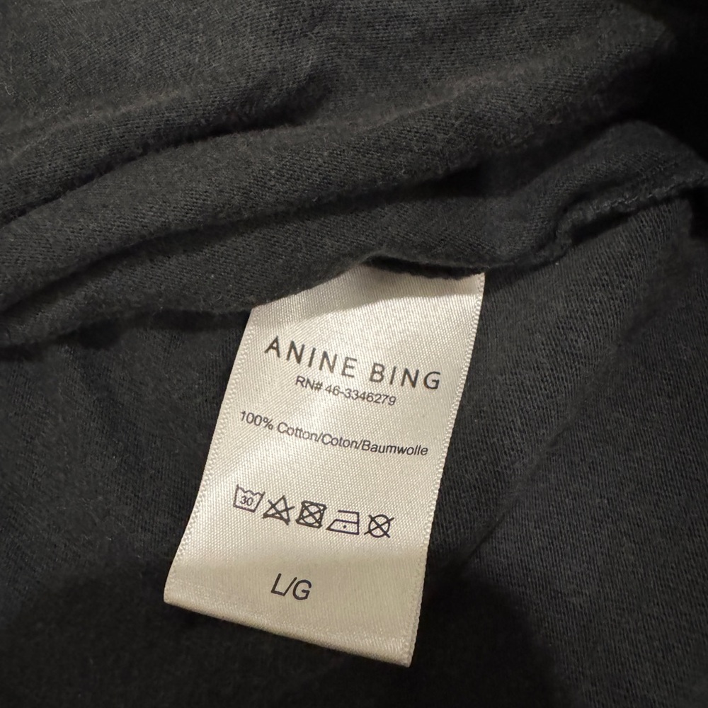 Anine Bing Charcoal Crewneck Tiger Tee - Picture 6 of 8